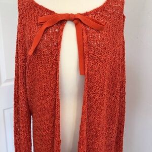 Orange Knit Cardigan
